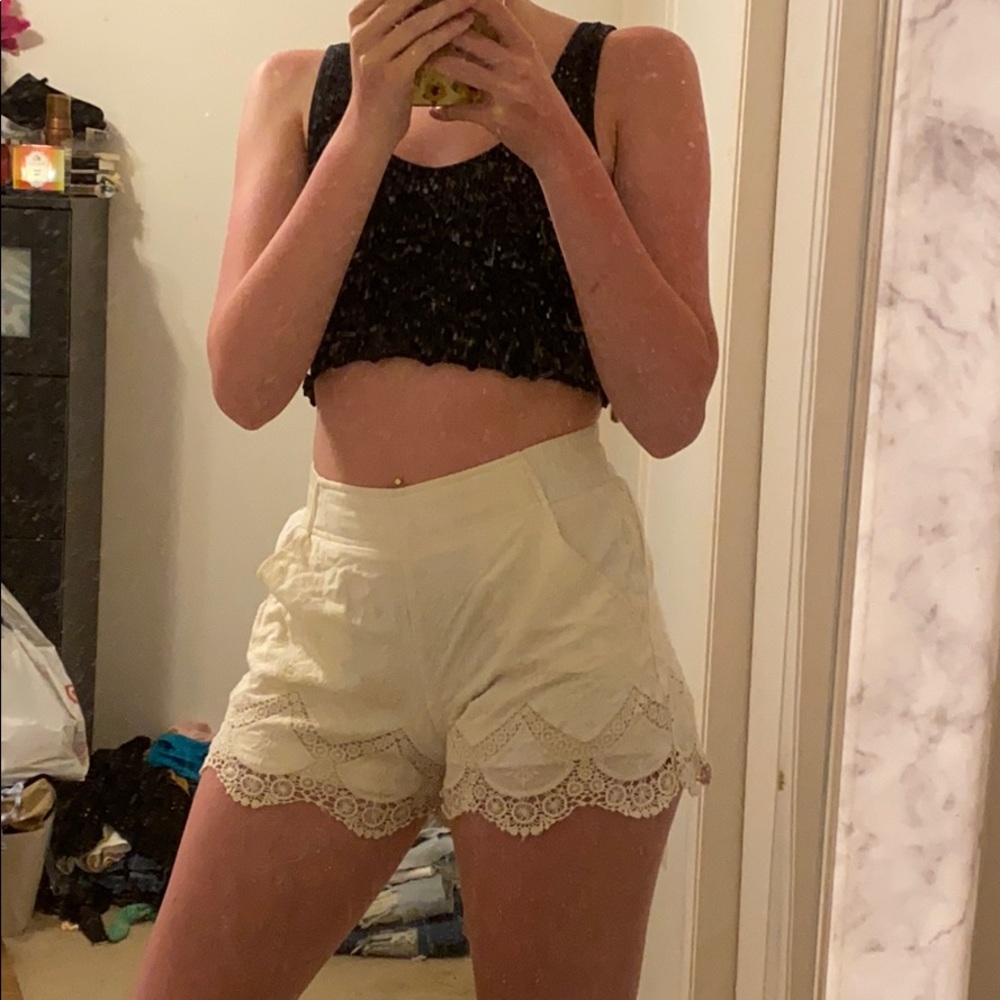 Cream shorts